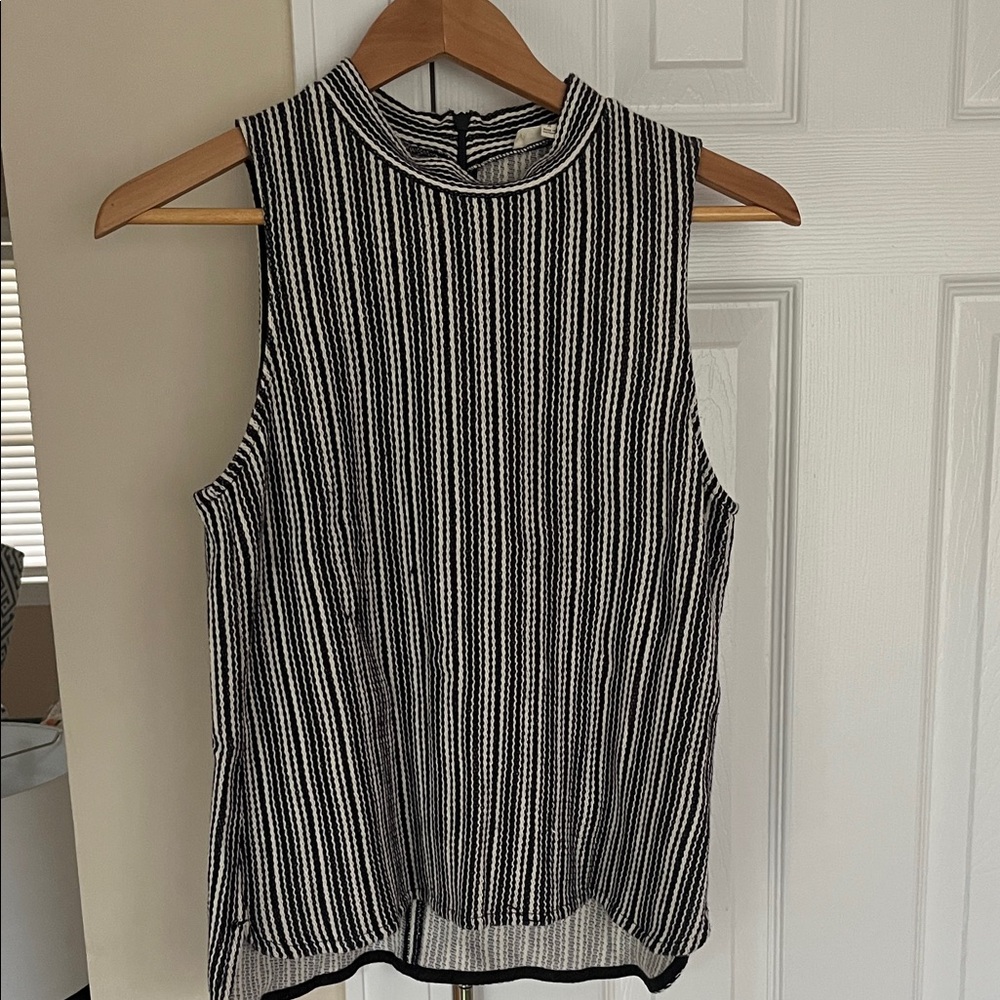Madewell Black and White Striped Tank Top